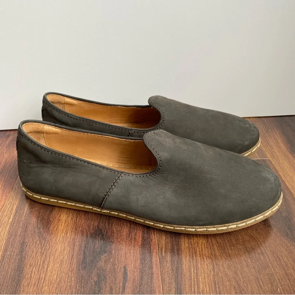 Charix Graphite Nubuck Slip Ons For Men Size EU41/US 8 Made in Turkey